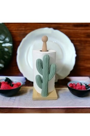 Rollenhandtuchspender aus Holz, Papierhandtuchhalter, dekorativer Kaktusbaum, Modell 3301000000514 - 6