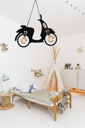 Roller Motor Fahrrad Kronleuchter Pendelleuchte Moderne rustikale dekorative Lampe Jugend- und Kinderzimmer UTM0022 - 2