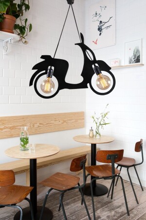 Roller Motor Fahrrad Kronleuchter Pendelleuchte Moderne rustikale dekorative Lampe Jugend- und Kinderzimmer UTM0022 - 5