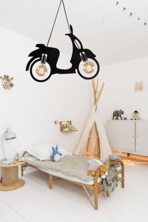 Roller Motor Fahrrad Kronleuchter Pendelleuchte Moderne rustikale dekorative Lampe Jugend- und Kinderzimmer UTM0022 - 1