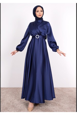 Rollkragen-Satin-Hijab-Abendkleid 7272733 - 2