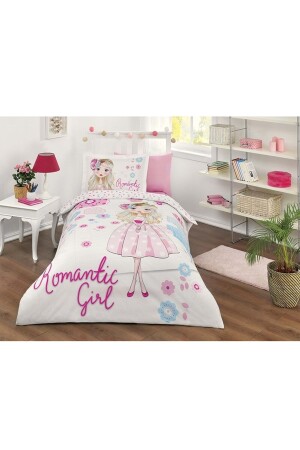 Romantic Girl Tek Kişilik Nevresim Takımı Pembe CM1507 - 1