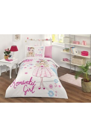 Romantic Girl Tek Kişilik Nevresim Takımı Pembe CM1507 - 3