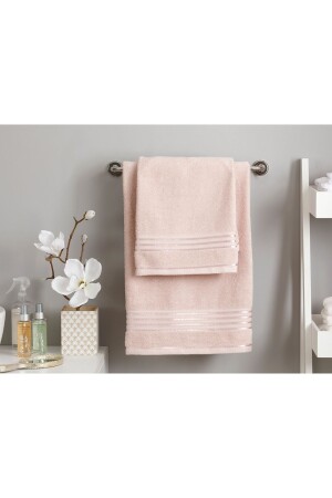 Romantic Stripe Floşlu Banyo Havlusu Takımı Nude 10029017 - 3