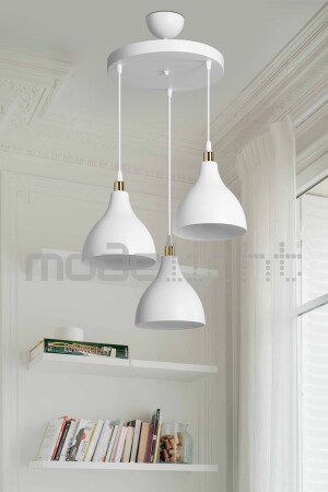 Ronda 3lü Avize Beyaz - Salon - Oturma Odası - Çocuk Odası - Yemek Odası - Mutfak - Antre - Hol TYC00518416772 - Modelight