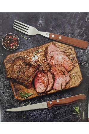 مجموعة من الشوك والسكين مع المقبض الخشبي - Rooc