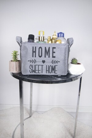 Rope Home Grey Home Sweet Home Bedruckter rechteckiger Korb 18x24x14 - 2