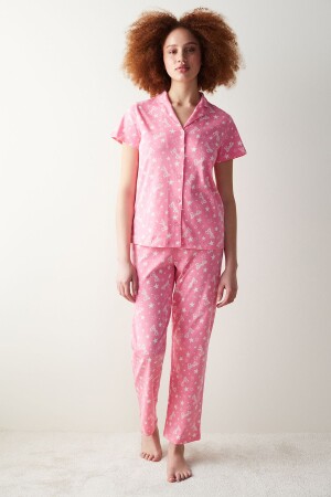 Rosa Hemd-Pyjama-Set - 1