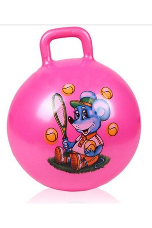 Rosa hüpfender Pilates-Ball mit Griff – Kinderspiel – Sport – 55 cm – 450 g. - 1