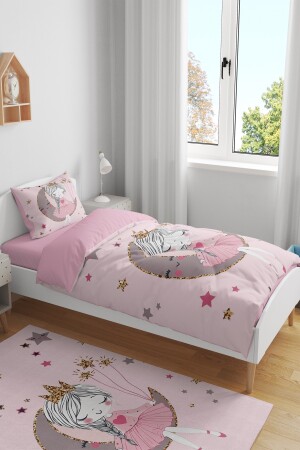 Rosa Mondprinzessin gemusterte Einzelbettwäsche für Babys und Kinder evnev00060 - 2