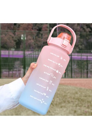 Rosa motivierende Wasserflasche, Wasserflasche, Wasserflasche, 2 l, Tritan-Wasserflasche für Fitnessstudio, Bpa-freie Wasserflasche BYZM-04 - 4