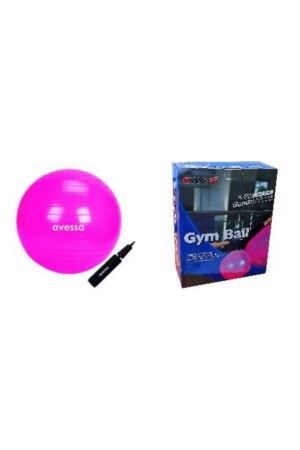 Rosa Pilatesball – 65 cm – mit Pumpe und Box. 30438 - 1