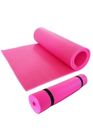 Rosa Yoga-Pilates-Kissen und Matte, Trainingsmatte, Yogamatte, 150 x 50 x 0,7 cm - 1