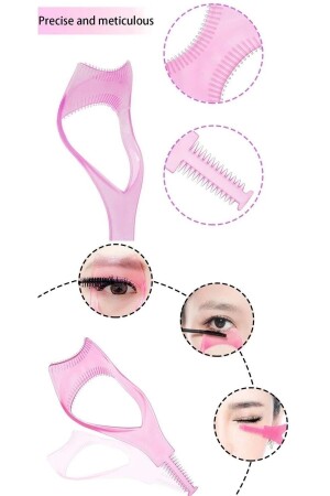 Rosafarbene Mascara-Apparatur für die unteren und oberen Wimpern und pinkfarbene Eyeliner-Appliance, 2-teilig, PK-0001 - 2