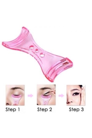 Rosafarbene Mascara-Apparatur für die unteren und oberen Wimpern und pinkfarbene Eyeliner-Appliance, 2-teilig, PK-0001 - 4