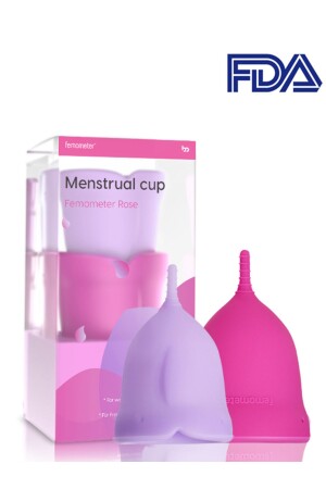 ® Rose 2'li Adet Kabı-regl Kabı-medikal Sınıf Silikon Menstrual Cup-tampon (A B EBAT) - 1