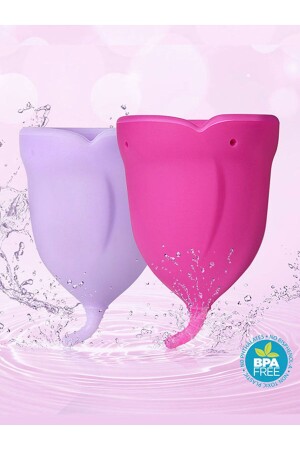 ® Rose 2'li Adet Kabı-regl Kabı-medikal Sınıf Silikon Menstrual Cup-tampon (A B EBAT) - 3