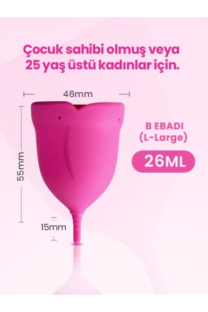 ® Rose 2'li Adet Kabı-regl Kabı-medikal Sınıf Silikon Menstrual Cup-tampon (A B EBAT) - 5