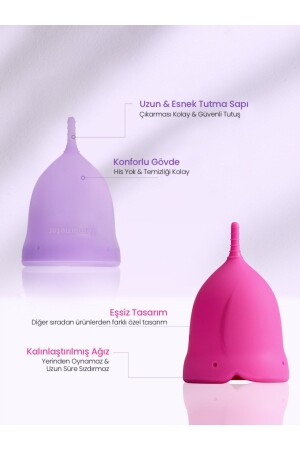 ® Rose 2'li Adet Kabı-regl Kabı-medikal Sınıf Silikon Menstrual Cup-tampon (A B EBAT) - 6