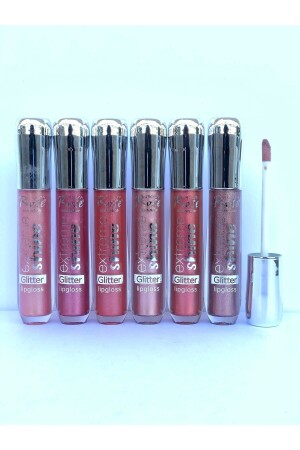 Rose Extreme Shine 6'lı Simli Dudak Parlatıcı - Glitter Plumber Lip Gloss - 1