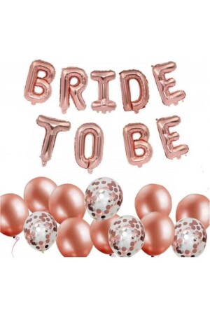 Rose Gold Bride To Be Konfetili Folyo Balon Set BYS000001129 - 2