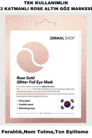 Rose Gold Glitter Foil Göz Maskesi 4 Gr DERMAL.EYE.02 - 1