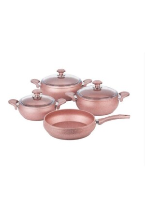 Rose Gold Güveç Granit 4'lü Tencere Set k-520 - 1