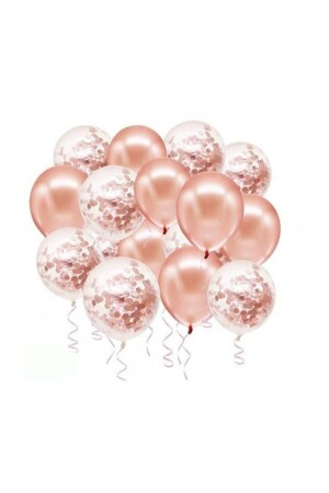 Rose Gold Konfetili Balon Seti 20 Adet - 2