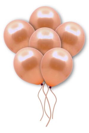 Rose Gold Konfetili Şeffaf Ve Rose Gold Metalik Balon Seti 20 Adet 30 Cm Içi Gözüken Pullu Balon - 5