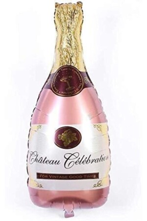 Rose Gold Şampanya Şişesi Şekilli Folyo Balon - 1