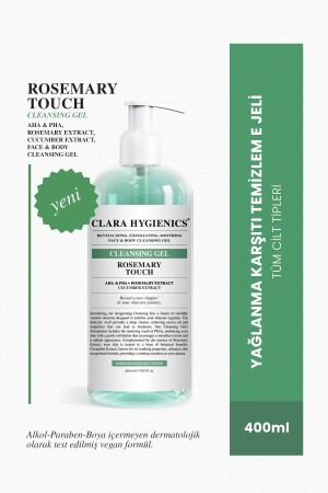 Rosemary Touch Cilt Tonu Eşitleyici Ölü Hücre Temizleyici Vegan Yüz ve Vücut Temizleme Jeli 400ml CH103 - 1