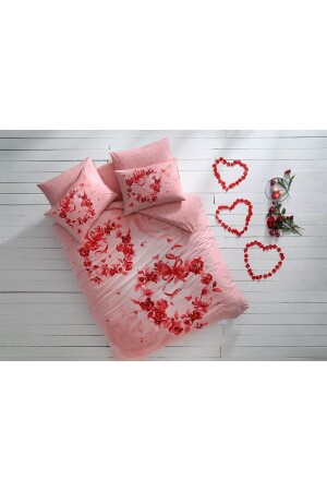 Roses Ranforce Doppelbett-Bettbezug-Set, Rosa, TYC00255607771 - 2