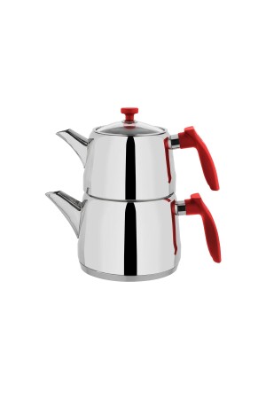 Rot Orta Boy Çelik Çaydanlık Takımı 3 Parça-kırmızı 1S6007-15001-KMZ01 - 3