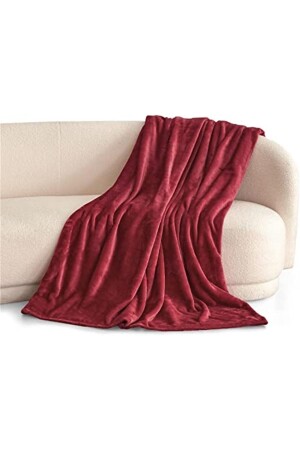 Rote 220x230 Doppel-Fleecedecke für Wohnzimmer, Wohnzimmer, Schlafzimmer, TV-Decke, Sofa, Schal, NT0T10060 - 1