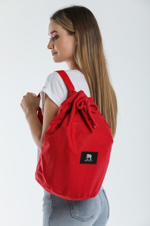 Rote Canvas-Sporttasche mit Kordelzug SRT-405 - 2