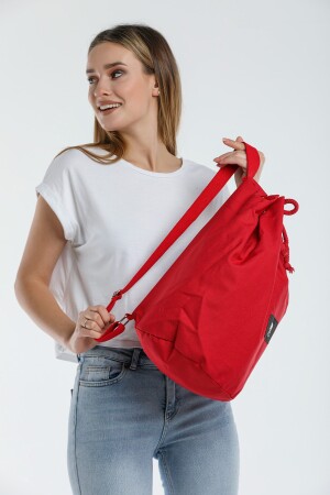 Rote Canvas-Sporttasche mit Kordelzug SRT-405 - 4