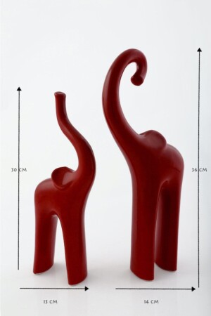 Rote Doppel-Elefant-Figur, Keramik-Figur, Geschenk, Büro-Figur, Heimdekoration, dekorative Figur - 6