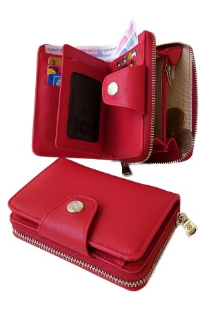 Rote kleine Damenbrieftasche 65240MNS - 5