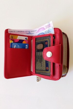 Rote kleine Damenbrieftasche 65240MNS - 6