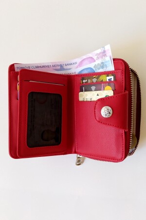 Rote kleine Damenbrieftasche 65240MNS - 7