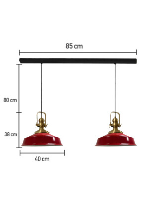 Roter edler Doppel-Kronleuchter, antikes Kopfteil, Retro-Pendelleuchte, Küche, Wohnzimmer, Café, Kronleuchter BMM7152 - 4