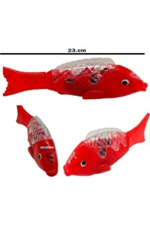 Roter Fisch, wandelnder Fisch mit Liedern, Musik, Lichtern, Ton, 23 cm, batteriebetriebener Spielzeugfisch, Canbays - 3