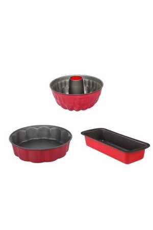 Rotes 3-teiliges klassisches Kuchenform-Set KATE54973REMUSET - 1