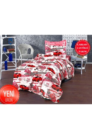 Rotes Auto-Einzelbettbezug-Set mit elastischen Laken (100 x 200? TYC00753288343 - Şahinhome