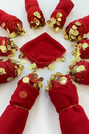 Rotes Chiffon-Braut-Halay-Taschentuch – Geschenktaschentuch, 1 Stück - 1