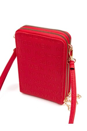 Rotes Damen-Lederband, Mini-Handyfach, Schulter-Geldbörse, Kartenhalter, stilvolle Tasche zeynkrok - 4