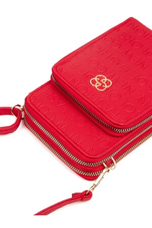 Rotes Damen-Lederband, Mini-Handyfach, Schulter-Geldbörse, Kartenhalter, stilvolle Tasche zeynkrok - 5