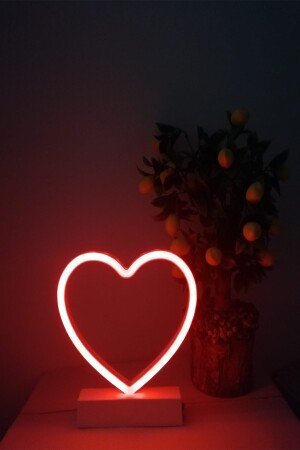 Rotes Herz, Neon-LED-Licht, dekorative Beleuchtung, Ornament, romantisches Valentinstag-Überraschungsgeschenk, batteriebetrieben, 21 x 19 cm, 160720221404 - 3