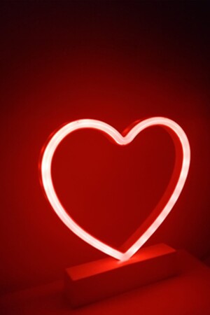 Rotes Herz, Neon-LED-Licht, dekorative Beleuchtung, Ornament, romantisches Valentinstag-Überraschungsgeschenk, batteriebetrieben, 21 x 19 cm, 160720221404 - 4