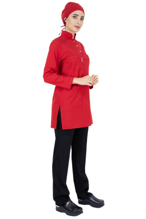 Rot/schwarzes Set aus dicker Lycra-Hijab-Krankenschwesteruniform und OP-Arztuniform LIKRA-TESETTUR - 1